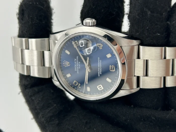 Rolex Oyster Perpetual Date Blue Arabic Dial on Oyster Steel Bracelet Ref. 15200 - Image 3