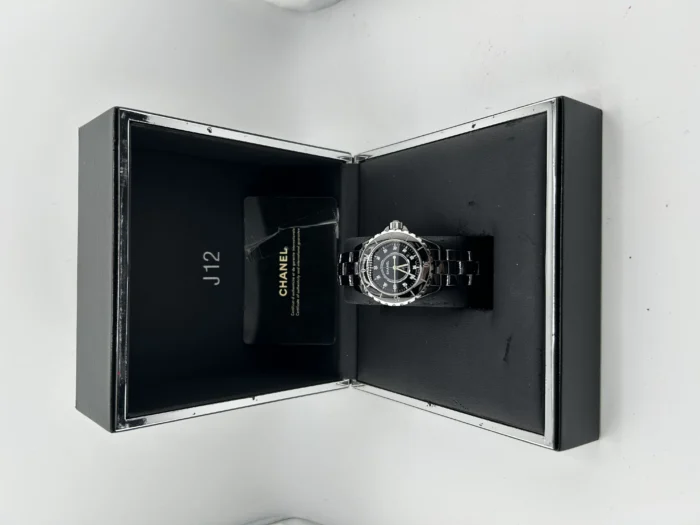 Chanel J12 Black With Factory Diamonds Dial on Bracelet Ref. H1625 with Card 2005 - Image 7
