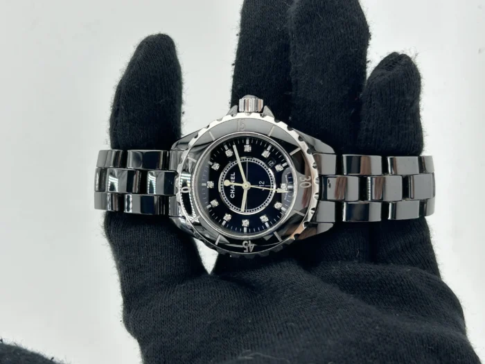 Chanel J12 Black With Factory Diamonds Dial on Bracelet Ref. H1625 with Card 2005 - Image 2