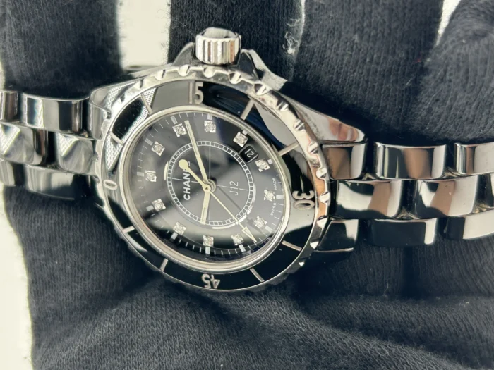 Chanel J12 Black With Factory Diamonds Dial on Bracelet Ref. H1625 with Card 2005 - Image 3