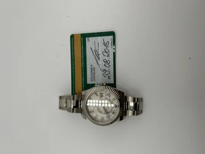 Rolex SkyDweller Ivory Satin Finish Roman Dial on Oyster Steel Bracelet Ref. 326939 with Card 2015 - Image 7