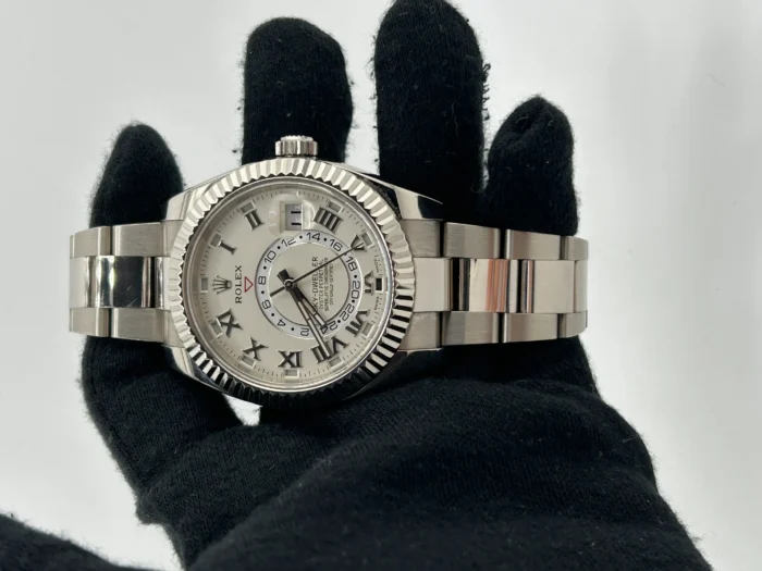 Rolex SkyDweller Ivory Satin Finish Roman Dial on Oyster Steel Bracelet Ref. 326939 with Card 2015 - Image 2