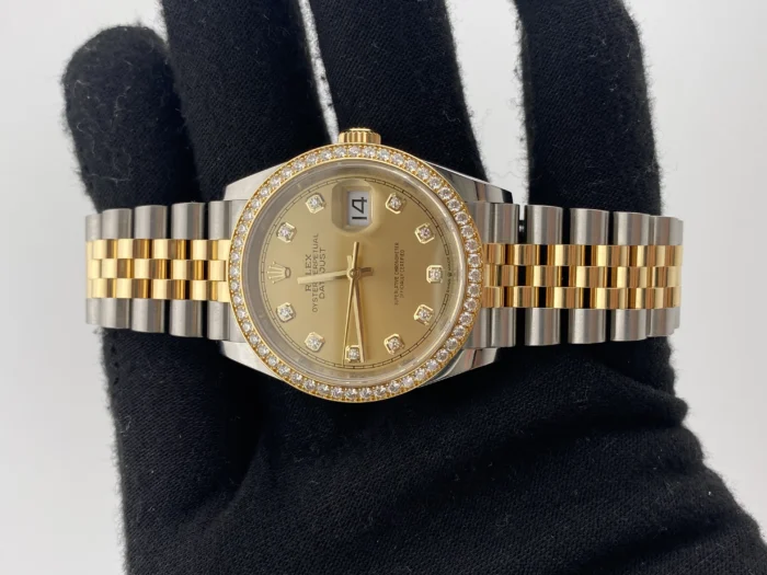 Rolex Datejust 36 Champagne Diamond Dial on Jubilee Ref. 126283RBR with Card 2019 - Image 2