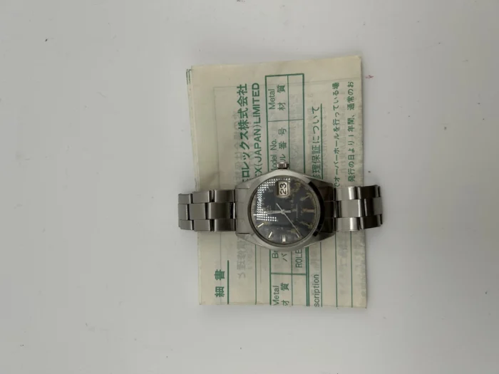 Rolex Oysterdate Precision Dark Gray Dial on Oyster Rivet Bracelet Ref. 6694 with Service Papers 1989 - Image 6