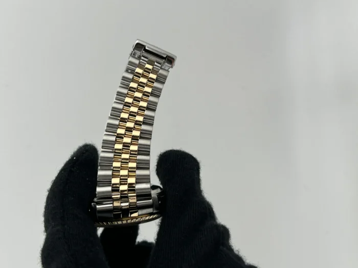 Rolex Oyster Perpetual Date Champagne Stick Dial on 2Tone Jubilee D-Link Bracelet Ref. 15223 - Image 4
