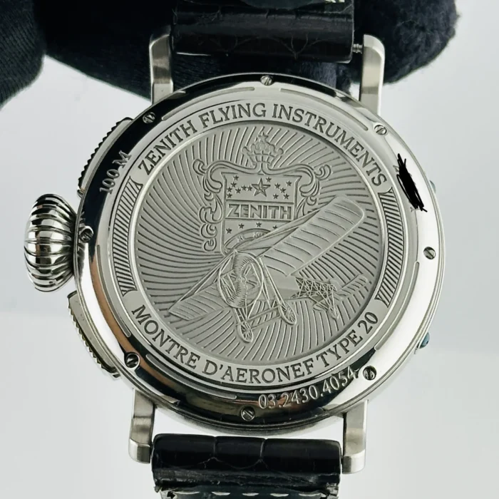 Zenith Pilot Type 20 Montre d'Aeronef Black Dial on Leather Band Ref. 03.2430.4054 with Card - Image 4