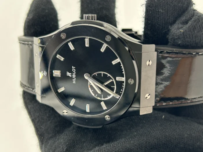 Hublot Classic Fusion Clasico Ultra Thin Black Dial on Black Rubber Band Ref. 515.CS.1270.VR - Image 3