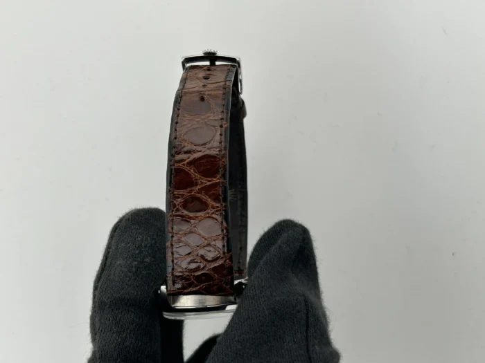 Rolex Oysterdate Precision Silver Stick / Refinished Dial on Brown Leather Strap Ref. 6694 - Image 4