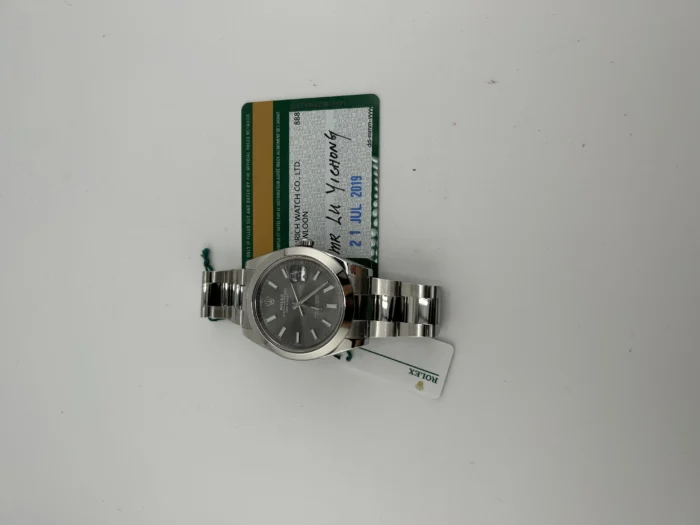 Rolex Date Just Rhodium Dial on Jubilee Ref. 126300 with Card 2019 - Image 7