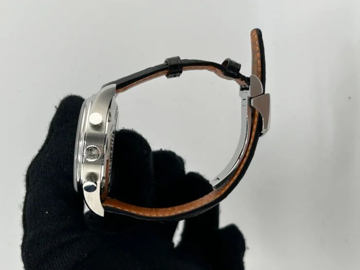 IWC Portugieser Chronograph Classic Silver Dial on Black Leather Strap Ref. 1W390403 - Image 6