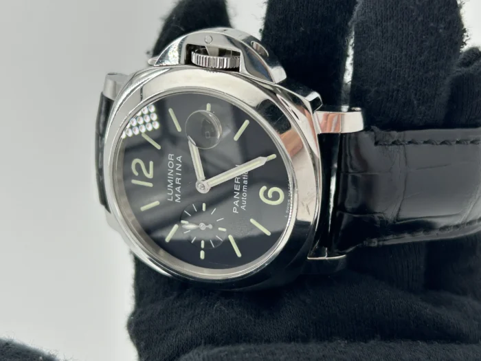 Panerai Luminor Marina Black Arabic Dial on Strap Ref. PAM00104 with Papers 2002 - Image 2