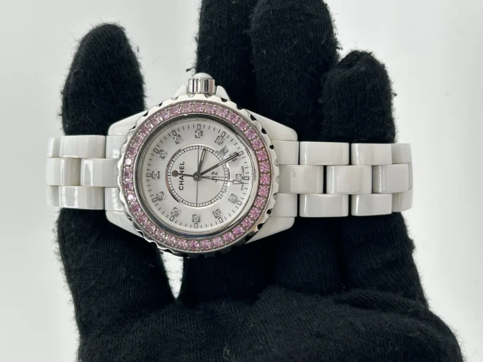 Chanel J12 White Dial on White Ceramic Bracelet Ref. H2010 - Image 2