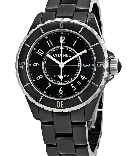 20930790_zpj43zfruwpw4vr6rdqsv3xzxk7y.webp Chanel J12 Black Dial on Stainless Steel Bracelet Ref. H0685 - Image 1