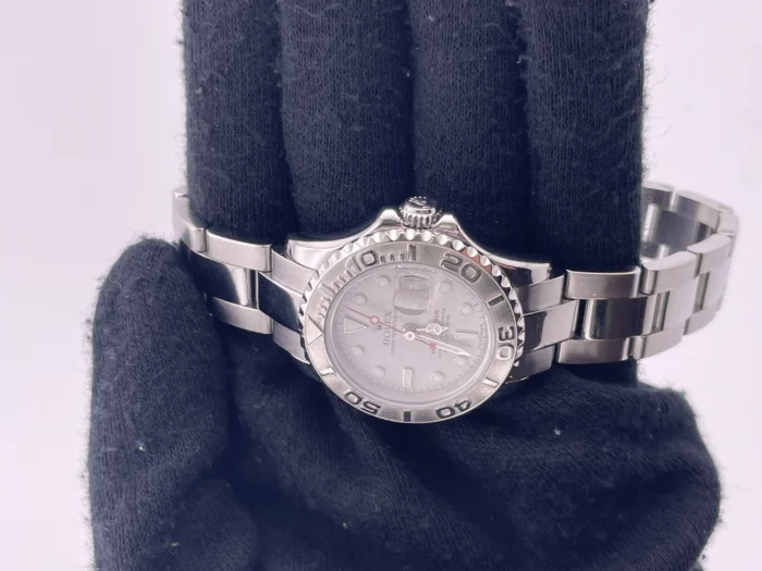 Rolex Yacht-Master Platinum Dial on Oyster Rivet Bracelet Ref. 169622 with Papers 2003 - Image 3