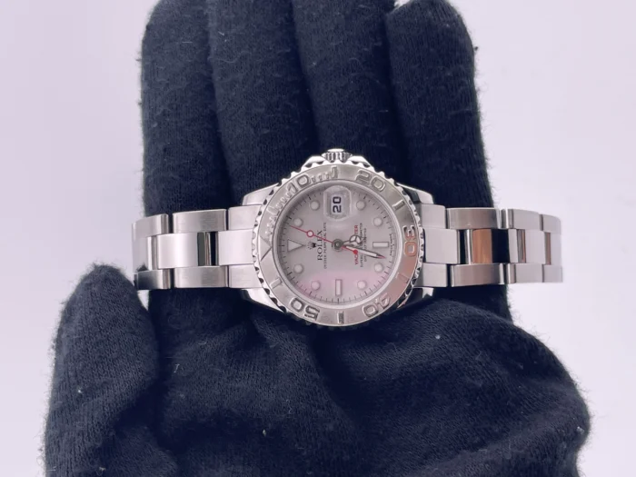 Rolex Yacht-Master Platinum Dial on Oyster Rivet Bracelet Ref. 169622 with Papers 2003 - Image 2
