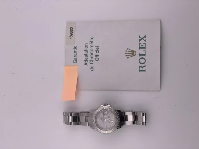 Rolex Yacht-Master Platinum Dial on Oyster Rivet Bracelet Ref. 169622 with Papers 2003 - Image 7