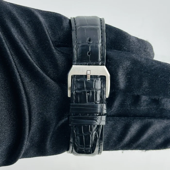 IWC Pilot Spitfire Carbon Arabic numeral Dial on black calfskin band. Ref. IW371701 with Manuals Only - Image 4