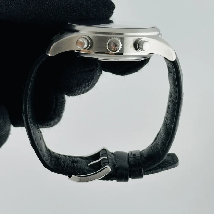 IWC Pilot Spitfire Carbon Arabic numeral Dial on black calfskin band. Ref. IW371701 with Manuals Only - Image 6