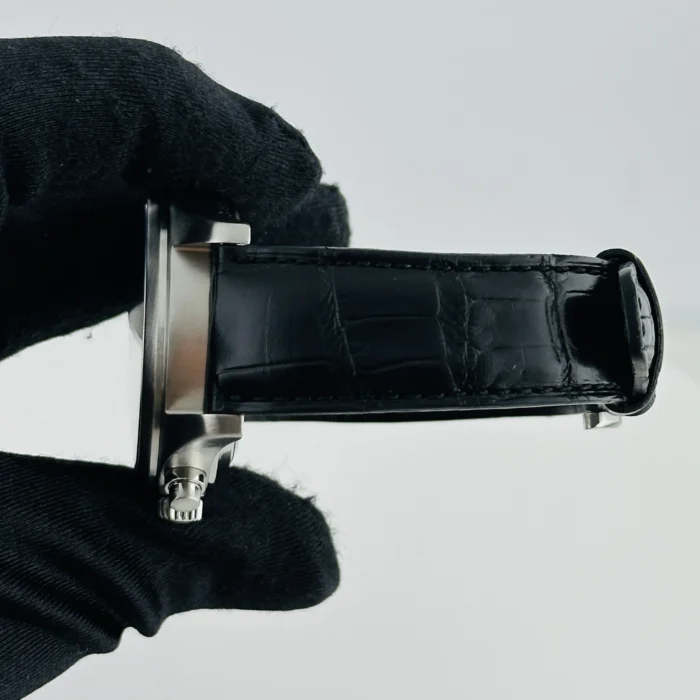 IWC Pilot Spitfire Carbon Arabic numeral Dial on black calfskin band. Ref. IW371701 with Manuals Only - Image 5