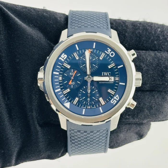 IWC Aquatimer Chronograph Blue Dial on Rubber Strap Ref. IW376806 with Card 2024 - Image 3