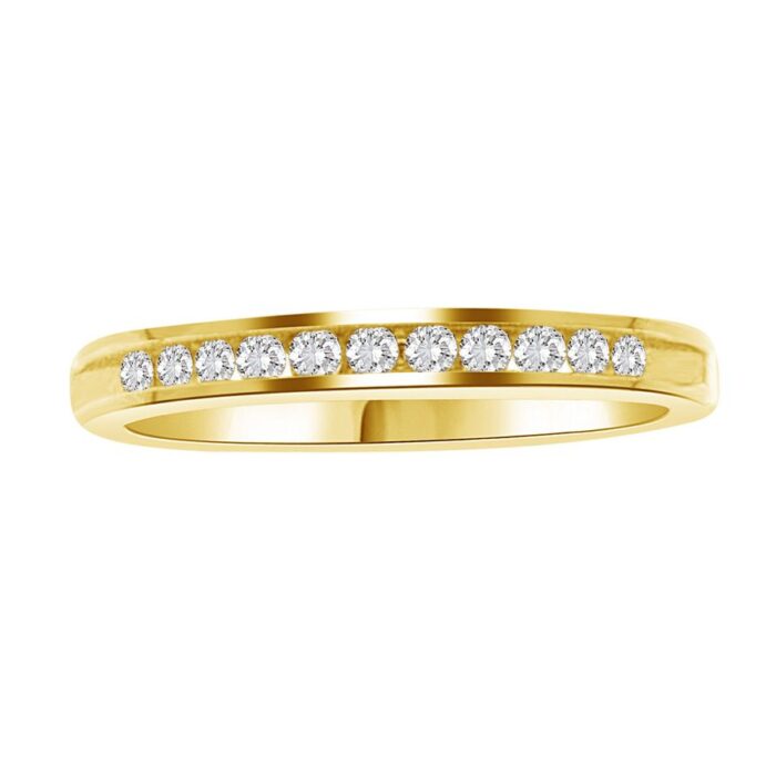 LADIES BAND 0.25CT ROUND DIAMOND 14K YELLOW GOLD (SI QUALITY) - Image 1
