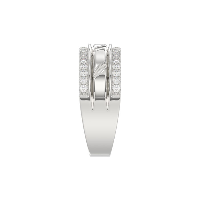 MEN'S BAND 0.50CT ROUND DIAMOND 14K WHITE GOLD - Image 4