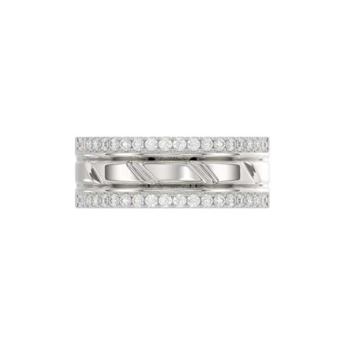 MEN'S BAND 0.50CT ROUND DIAMOND 14K WHITE GOLD - Image 5