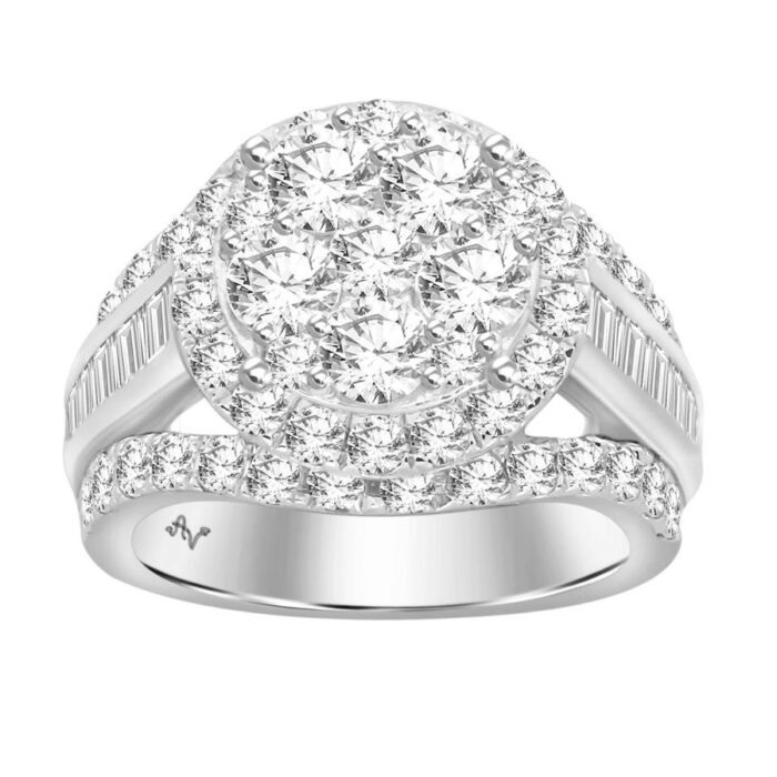 20932234_82291W-32780.jpg LADIES RING 3.00CT ROUND/BAGUETTE DIAMOND 10K WHITE GOLD - Image 1