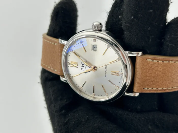IWC Portofino Automatic 37 Silver Dial on Caramel Leather Strap Ref. IW458601 with Card 2023 - Image 3