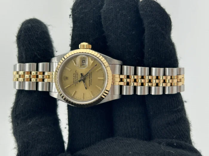 Rolex Datejust Lady Champagne Stick Dial on 2Tone Jubilee D-Link Bracelet Ref. 69173 - Image 2