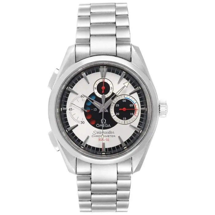 20943742_e3kb7cocyrbm4dmfwvdfgknlz7l6.webp Omega Seamaster Aqua Terra NZL-32 Regatta Silver Dial on Stainless Steel Bracelet Ref. 2513.30.00 with Card - Image 1