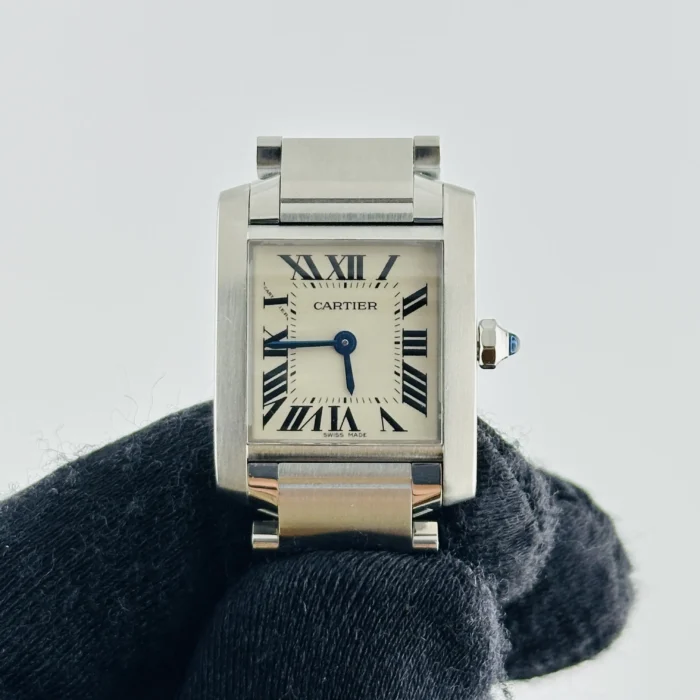 Cartier Tank Francaise Silver Dial on Stainless Steel Bracelet Ref. 2384 / W51008Q3 - Image 3