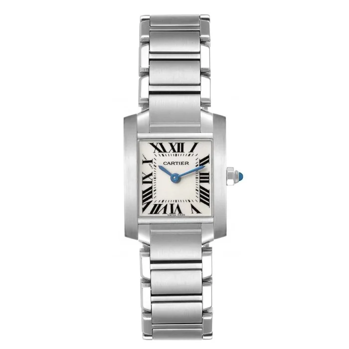 Cartier Tank Francaise Silver Dial on Stainless Steel Bracelet Ref. 2384 / W51008Q3 - Image 1