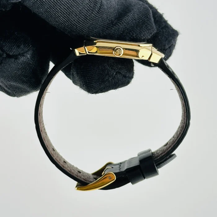 Rolex Cellini Cellissima Black Anniversary Dial Dial on Generic Leather Band Ref. 6631/8 - Image 6
