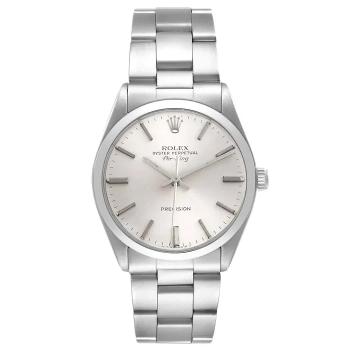 20944100_x1hlgei82v8cq8kaf97rzp1wcv6v.webp Rolex Air-King Silver Dial on Folded Oyster Ref. 5500 with Papers 1977 - Image 1