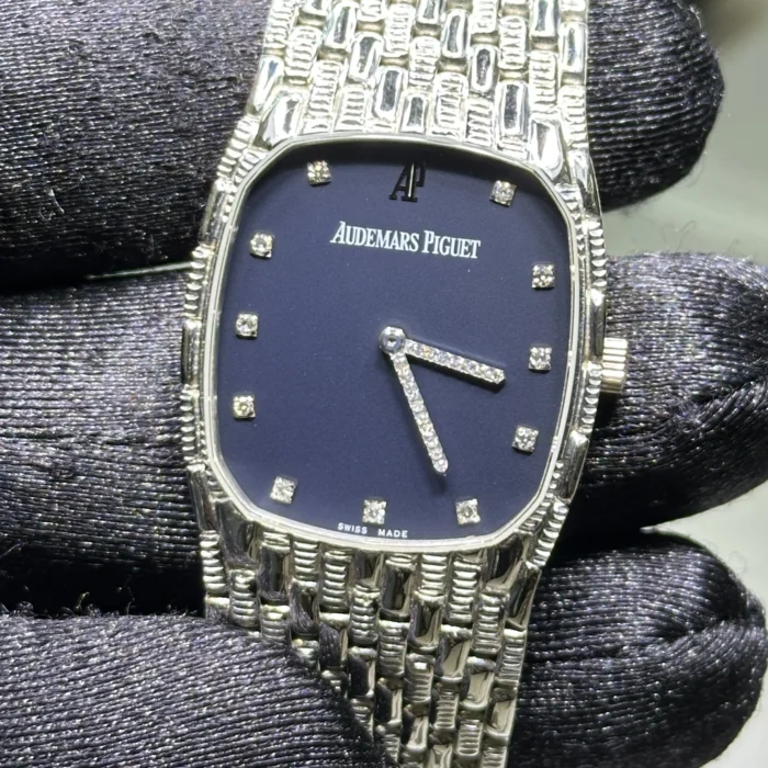 Audemars Piguet Cobra Navy Blue / Factory Diamond Dial on White Gold Mesh Bracelet Ref. N/A - Image 2
