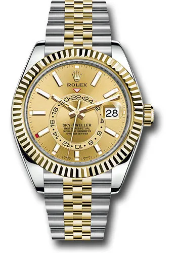20944276_lk92hadqlm0pj9vdopwkaipxy32y.webp Rolex SkyDweller Champagne Dial on Jubilee Ref. 326933 with Card (New Style Green) 2021 - Image 1