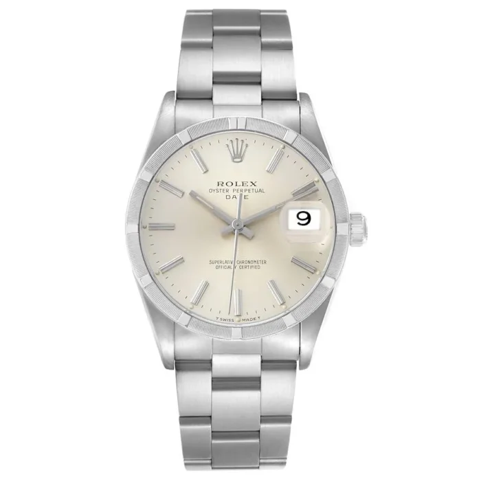 Rolex Oyster Perpetual Date Silver Stick Dial on Oyster Ref. 15210 - Image 1