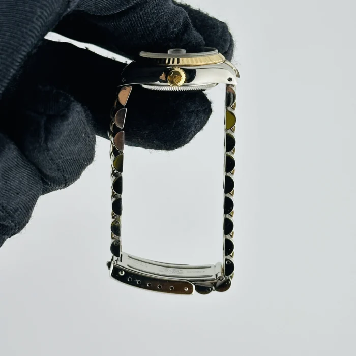 Rolex Datejust Lady Black Tapestry Dial on D-Link Jubilee Bracelet Ref. 69173 with Papers 1994 - Image 6