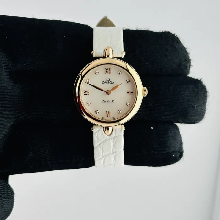 Omega De Ville Prestige White MOP Dial on Leather Ref. 424.53.27.60.55.002 with Card - Image 1