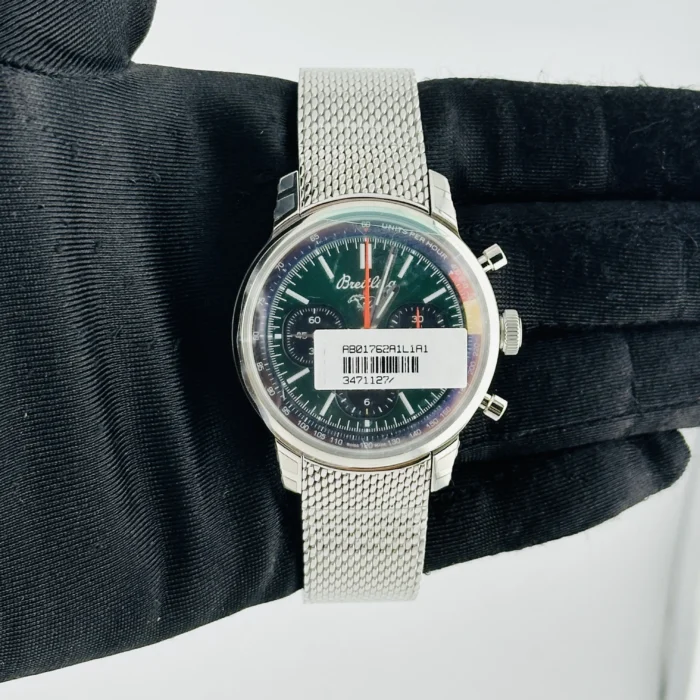Breitling Top Time B01 B&P Green Dial on Bracelet Ref. AB01762A1L1A1 with Card 2025 - Image 2