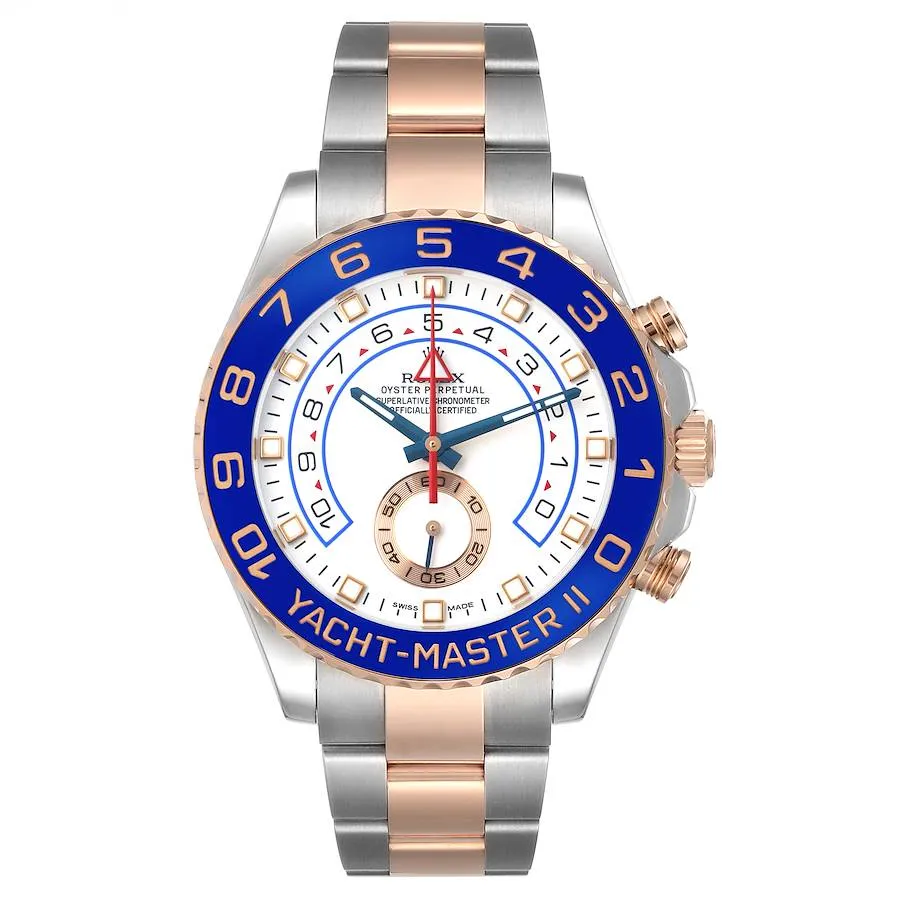 20944476_wbv9ouw4y4pycxok1l59cc1hbykq.webp Rolex Yacht-Master II White Dial on Oyster Ref. 116681 with Card (New Style White) 2015 - Image 1