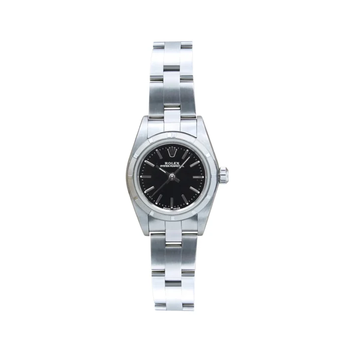Rolex Oyster Perpetual Black Dial on Oyster Bracelet Ref. 76030 with Papers 2001 - Image 1