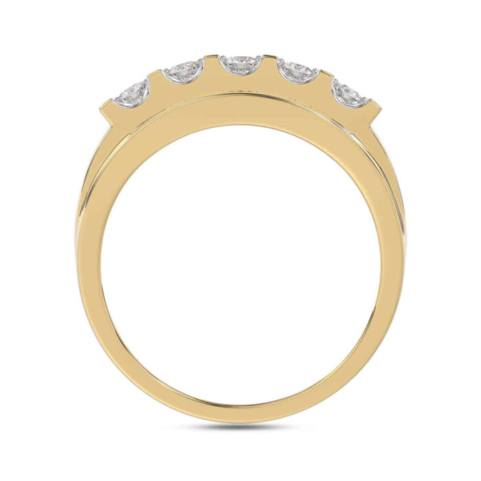 MEN'S BAND 1.50CT ROUND DIAMOND 10K YELLOW GOLD - Image 2