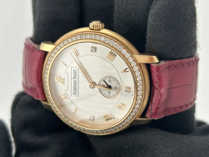 Audemars Piguet Jules Audemars Silver Dial on AM Leather Strap Ref. 151030R - Image 3