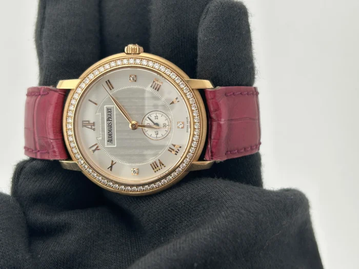 Audemars Piguet Jules Audemars Silver Dial on AM Leather Strap Ref. 151030R - Image 2