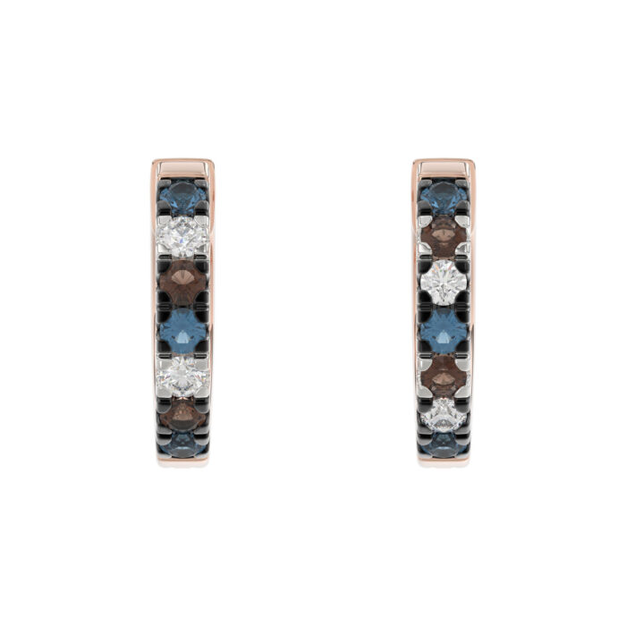20947484_359313R-5012506.jpg LADIES EARRING 0.50CT ROUND/ROUND BLUE/DARK BROWN DIAMOND 14K ROSE GOLD - Image 1