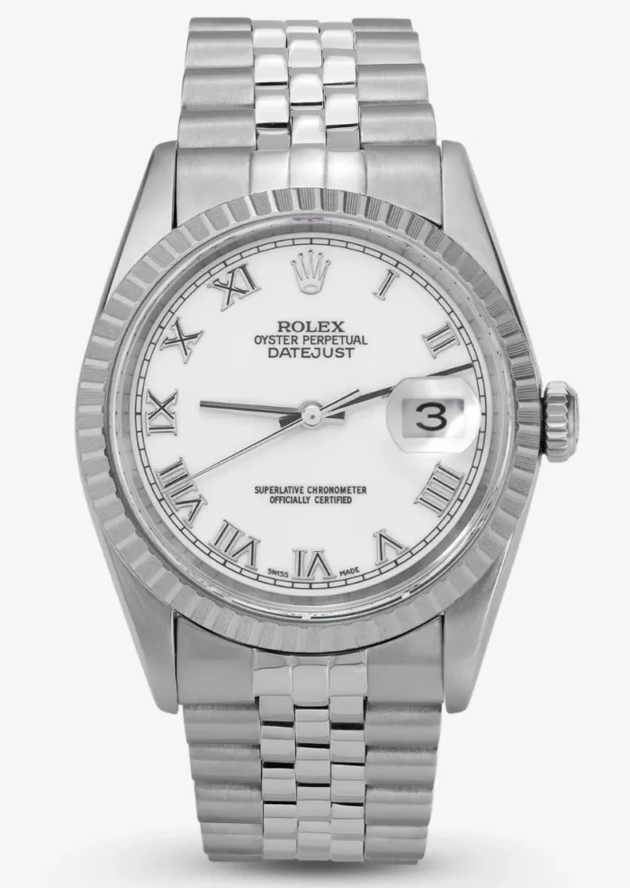 Rolex Datejust 36 White Roman Numerals Dial on Jubilee D-Link Bracelet Ref. 16220 - Image 1