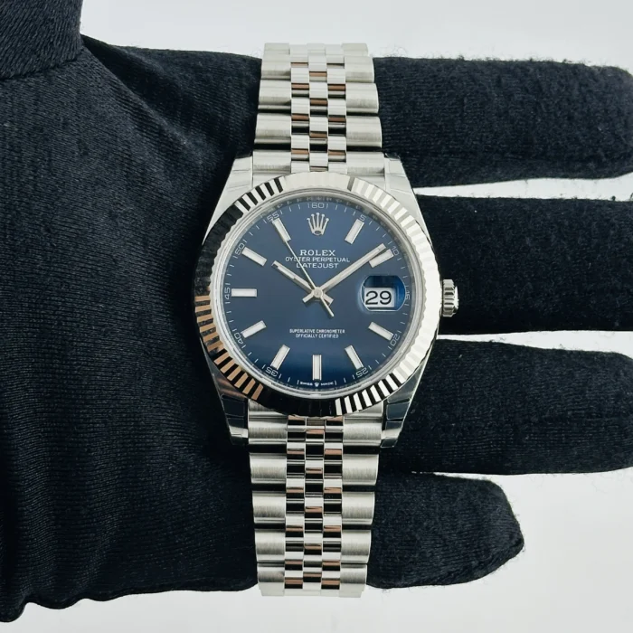 Rolex Datejust Blue Dial on D-Link Jubilee Bracelet Ref. 126334 with Card (New Style Green) 2026 - Image 1