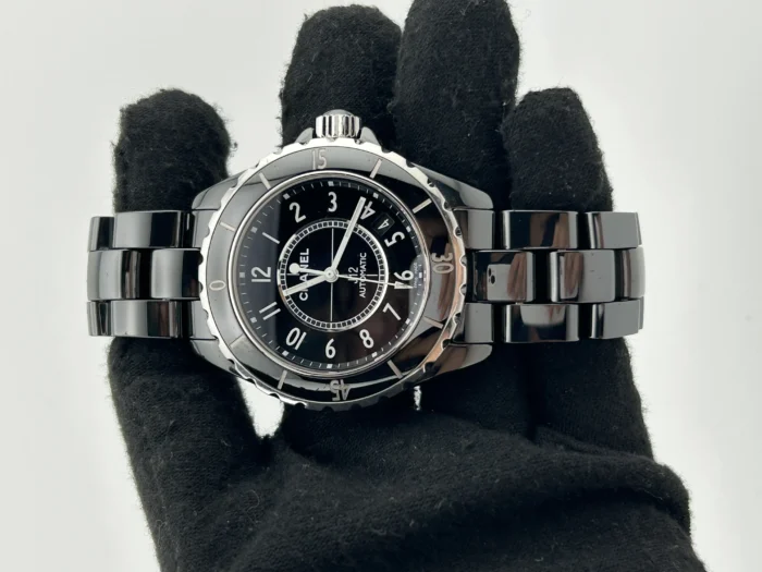 Chanel J12 Black Dial on Ceramic and Steel Bracelet Ref. H0685 with Card 2011 - Image 2